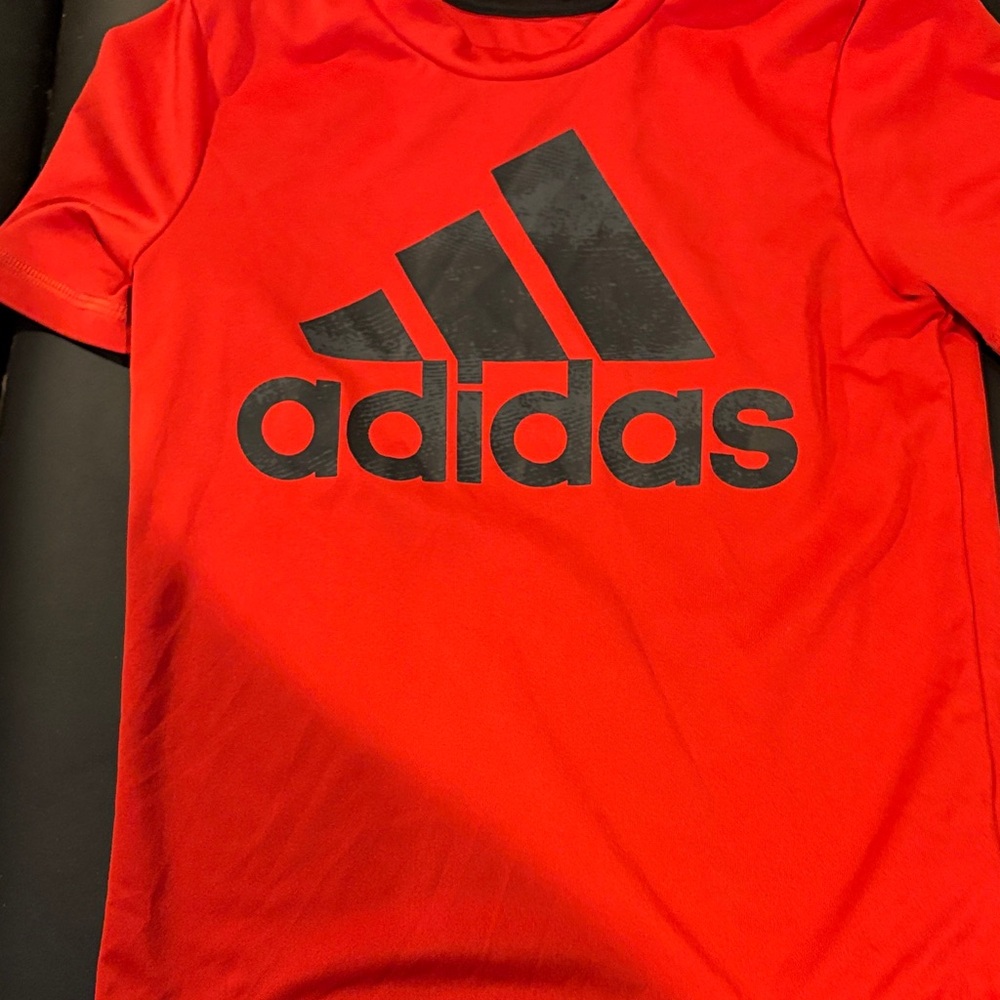 Adidas Kids Red and Black Short Sleeve Tee